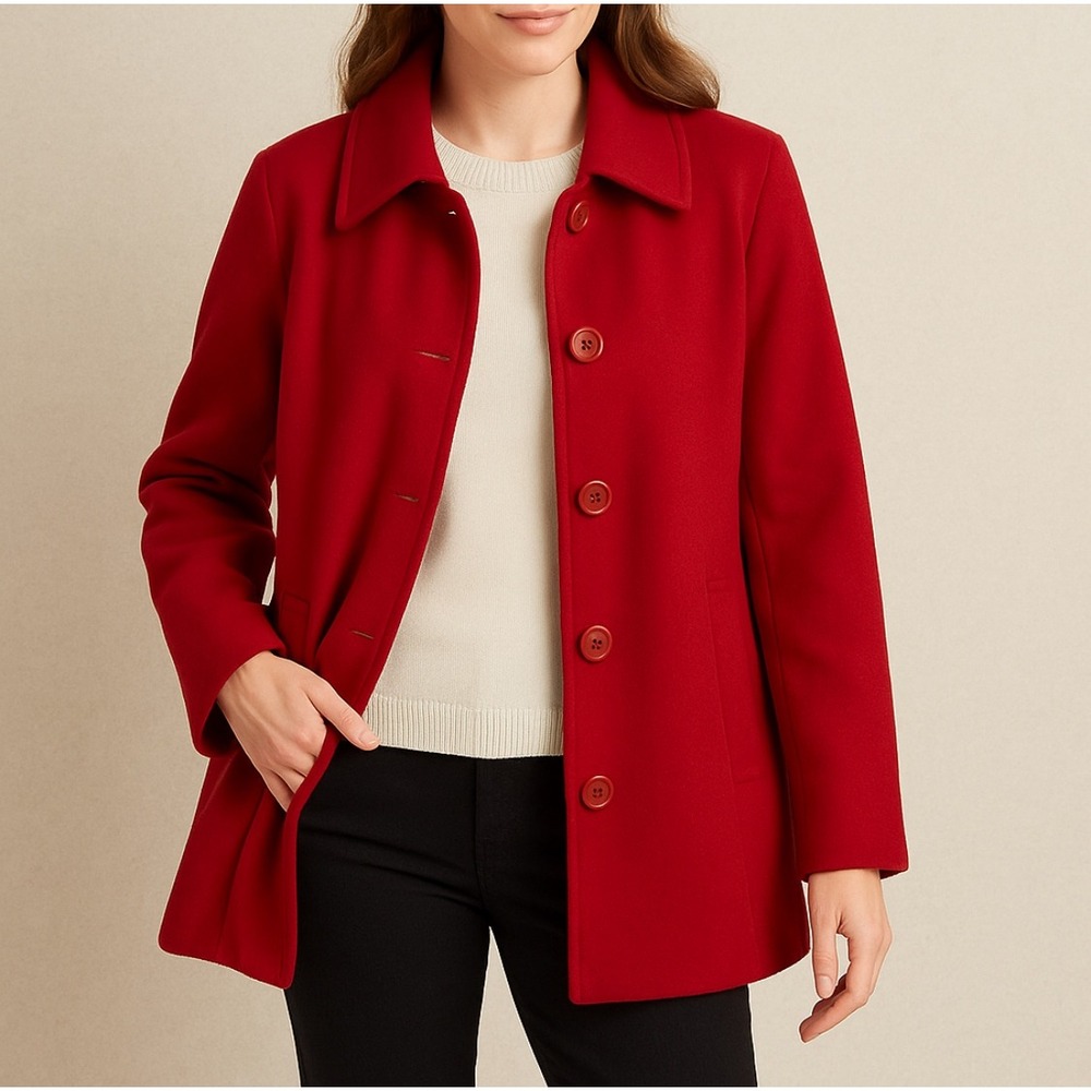 Sag Harbor Woman Red Wool Blazer Womens 20W Plus‎ Size Classic Career